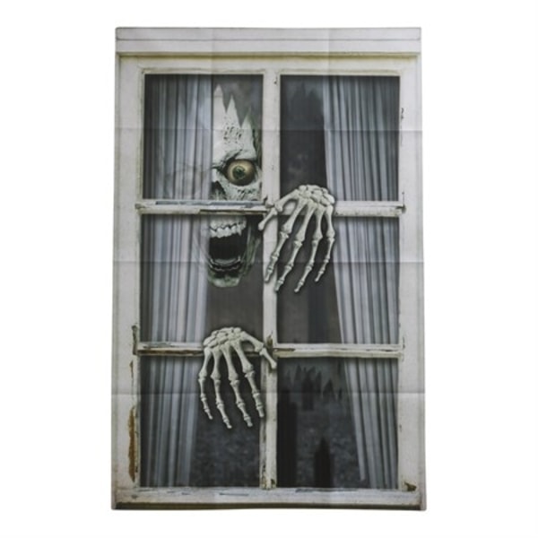 Fake Window Decoration Skull & Hands