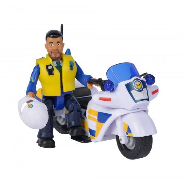 Palomies Sam Poliisimoottoripyörä figuurilla