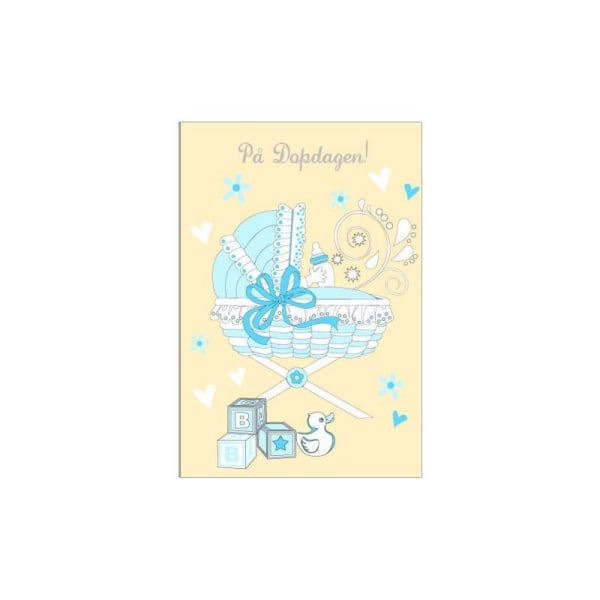 Minikort på dåbsdagen, blå - spar