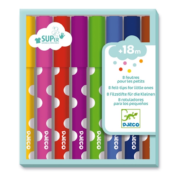 8 st Fiberpennor för de Minsta - Djeco