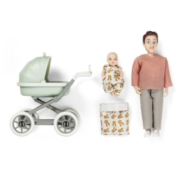 Lundby-nukke, vauva ja vaunut - Mikki