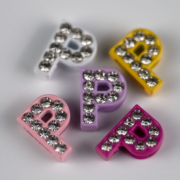 Charm with Strass & Color Letter P - Busy Lizzie