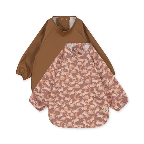 Bib with Arm 2-Pack, Unicorn/Cocnout - Konges Sløjd Multicolor