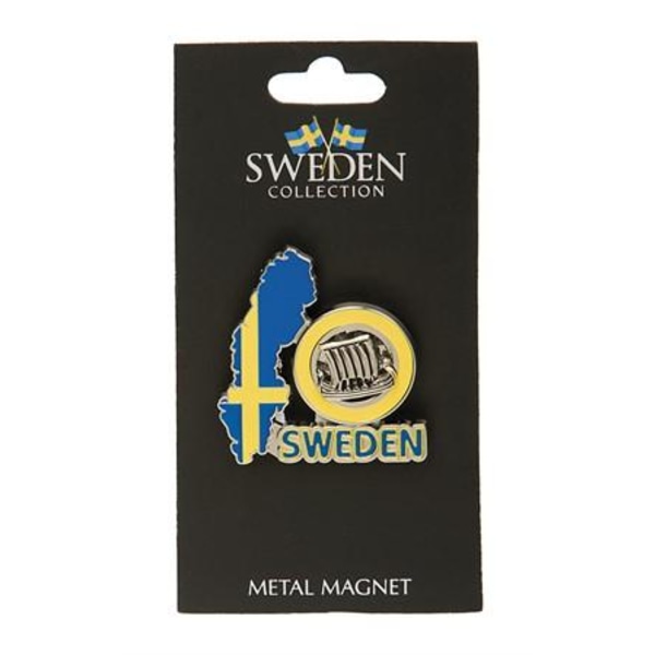 Sweden Souvenir Spinner Magnet, Kort med vikingebåd
