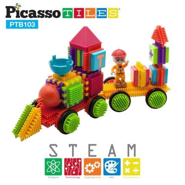 Picasso-Tiles -harjaset 103 kappaletta, juna Multicolor