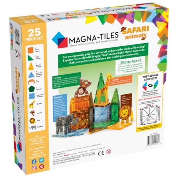 Magna-tiles, Safari Animals 25 pcs - Kalikå