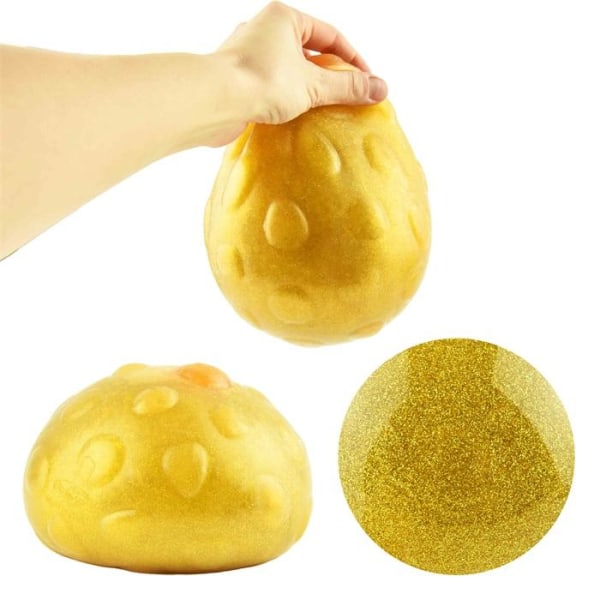 Guld Squishball med Glitter, 15 cm - Robetoy