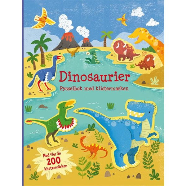 Dinosaurer Puslespil bog med klistermærker - Teddykompaniet
