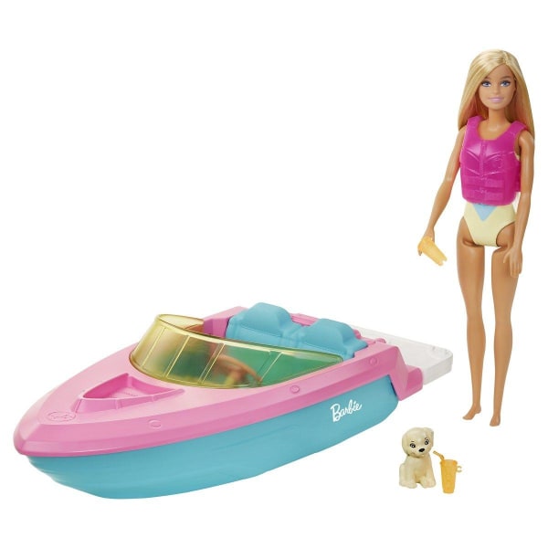 Barbie dukke og båd