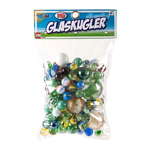 4-børn blandede glaskugler 1 kg Multicolor