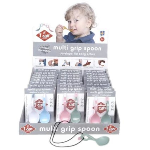 I can Multi Grip Spoon 2-pack - Rätt start Grå/mörkgrå