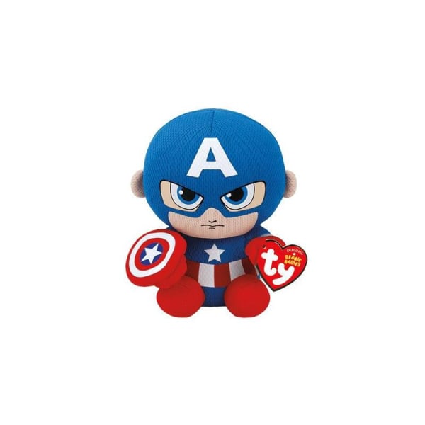 TY Marvel Beanie Baby Captain America, 15 cm
