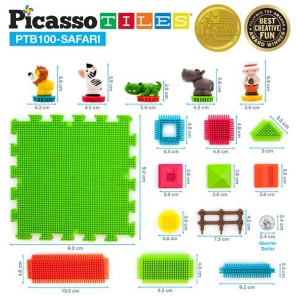 Picasso-fliser børsteblokke 100 stykker, Safari Multicolor