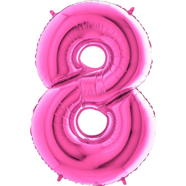 Nummerballon Pink, 8, 100 cm - Ballonkongen