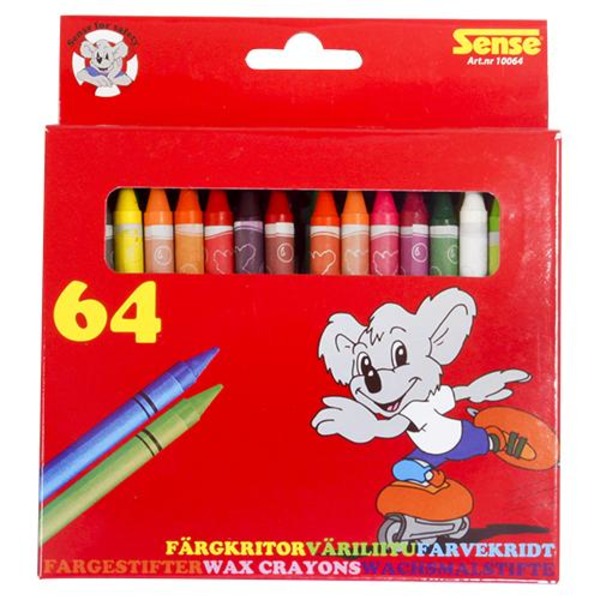 Sense Wax Crayons 64-pak
