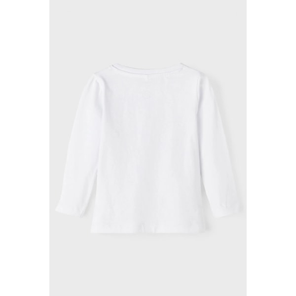 Name it Mini Top med Flower White, størrelse 110 Multicolor