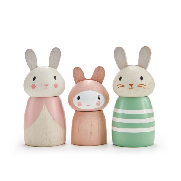 Dukkefamilie Små mennesker Kaniner - Mørt Bladlegetøj