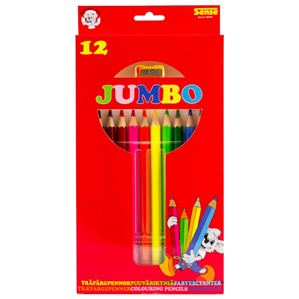 Sense Wood farveblyanter Jumbo, 12-pak