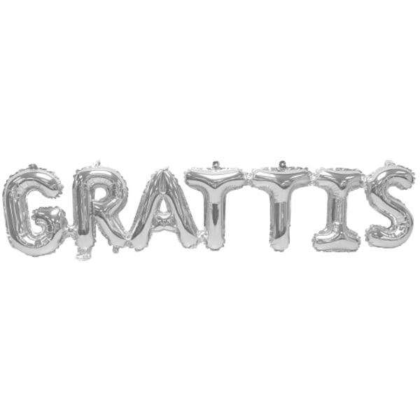 Gaggs Folieballong Grattis 102x22 cm Silver