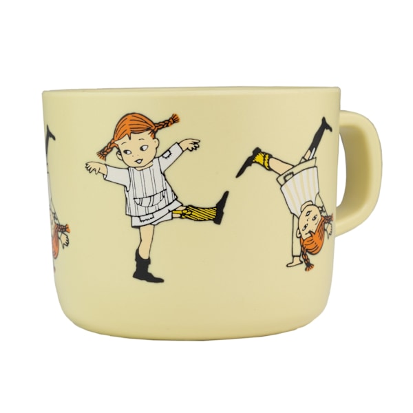 Pippi Cirkus, Mugg med handtag, Gul  - Rätt Start