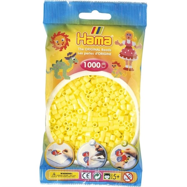 Hama Beads Midi 1000 kpl, pastellinkeltainen