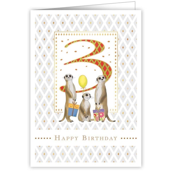 Fødselsdagskort 3 år - Paper Me Multicolor
