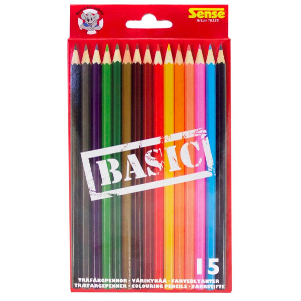 Sense Träfärgpennor Basic 15-Pack