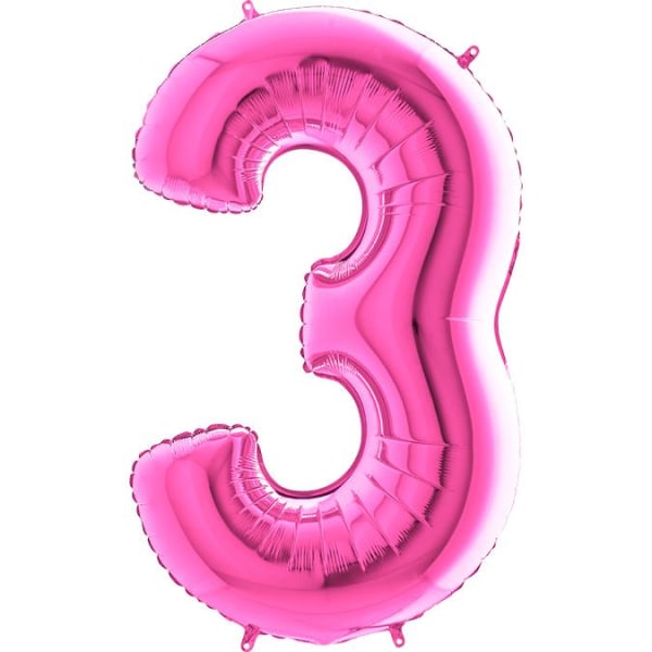 Large Number Ballon i Folie 3, Pink