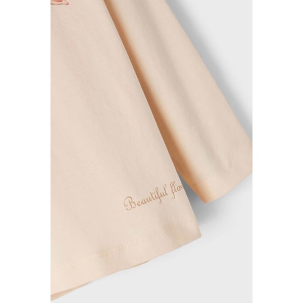 Name it Mini Top med Flower Peach, størrelse 104 Multicolor