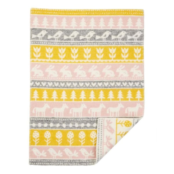 Lasten peitto Nature Yellow / Pink, Wool - Klippan