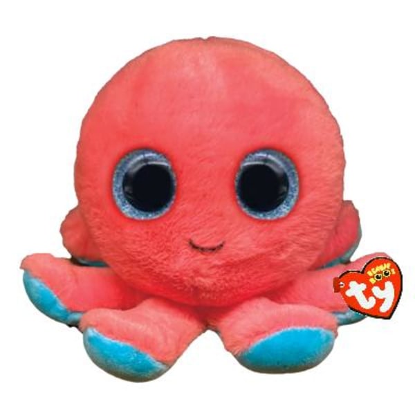 TY Blødt legetøj Sheldon, blæksprutte, 15,5 cm