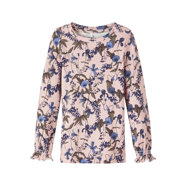 Name it Sweater Pink med blomster Størrelse 104