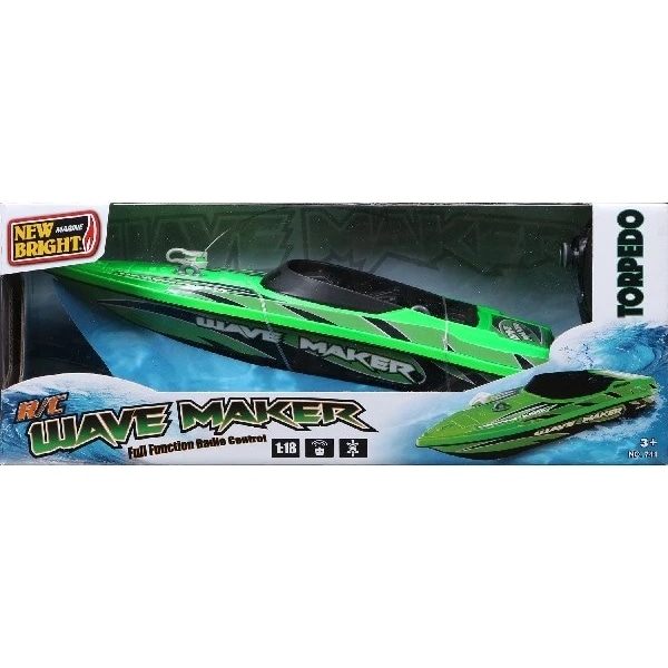 New Bright Radiostyrd Wave Maker Boat, Grön