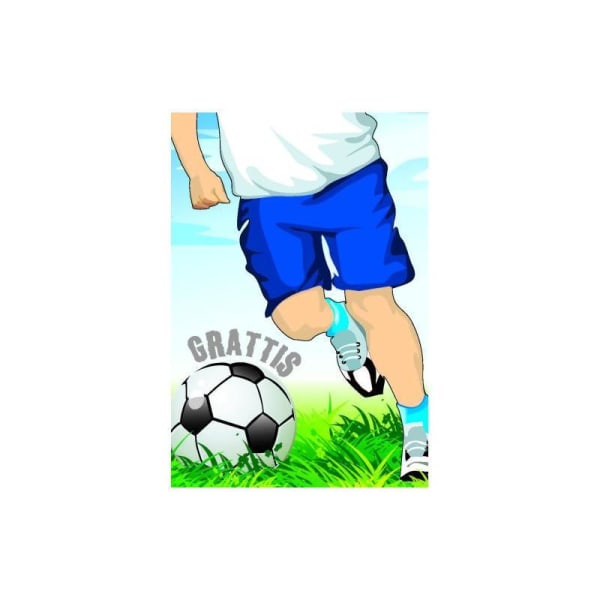 Dobbelt børnekort fodbold, tillykke - spar