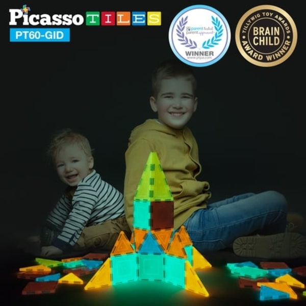 Picasso-Tiles 60 bitar Glow in the Dark