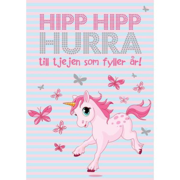 Yksinkertainen lapsikortti Hip Hip Hurraa tytölle, joka täyttää