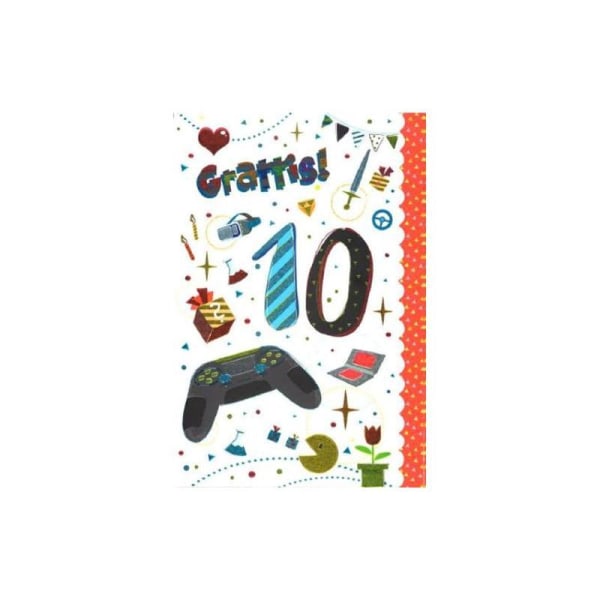 Gratulationskort 10 år Gamer - Spader