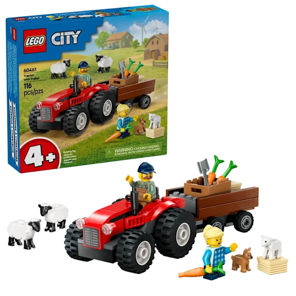Lego City 60461 Röd jordbrukstraktor med släp och får