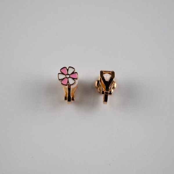 Clipsörhängen, Flowers White/Pink - Busy Lizzie
