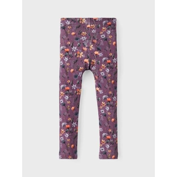 Name it Leggings, lilla blomster, str. 92 Multicolor