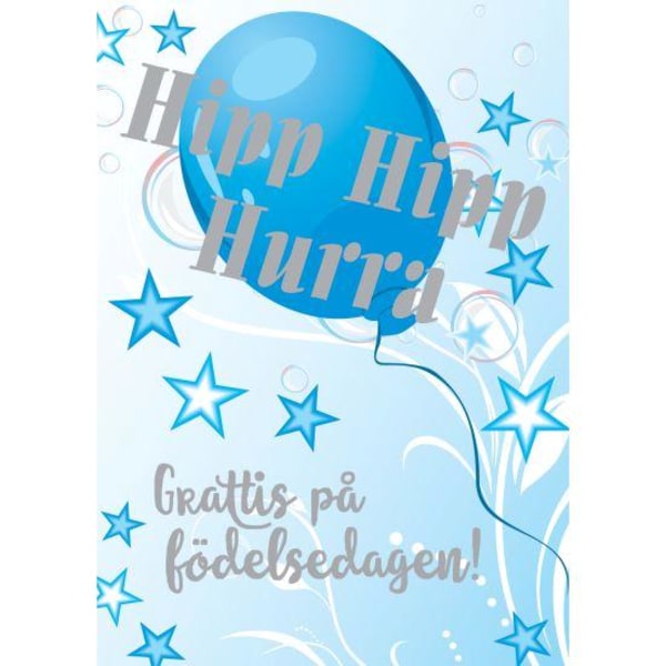 Simple Kids' Card Hip hip Hurraa, sininen - Spades
