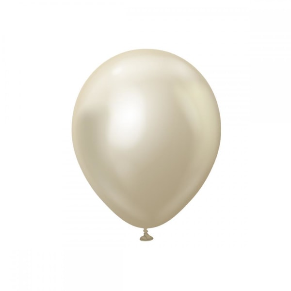 Latexballoner 10-Pak hvidguld Chrome Pro, 30 cm - Ballonkonge