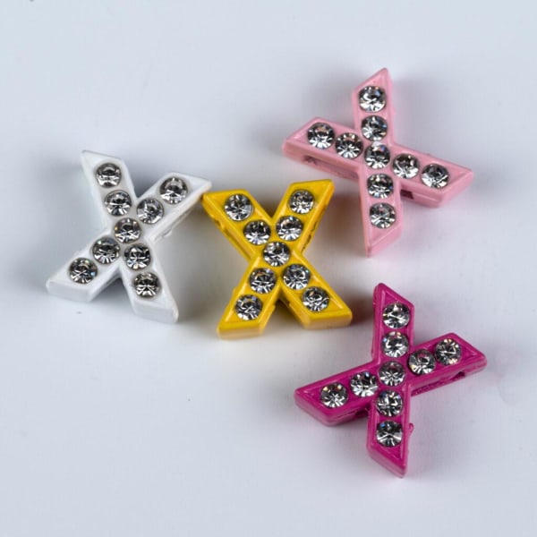 Charm med Rhinestone & Color Letter X - Travl Lizzie