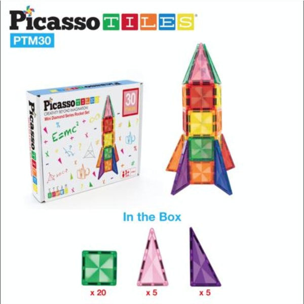 Picasso-Tiles 30 bitar MINI Natur
