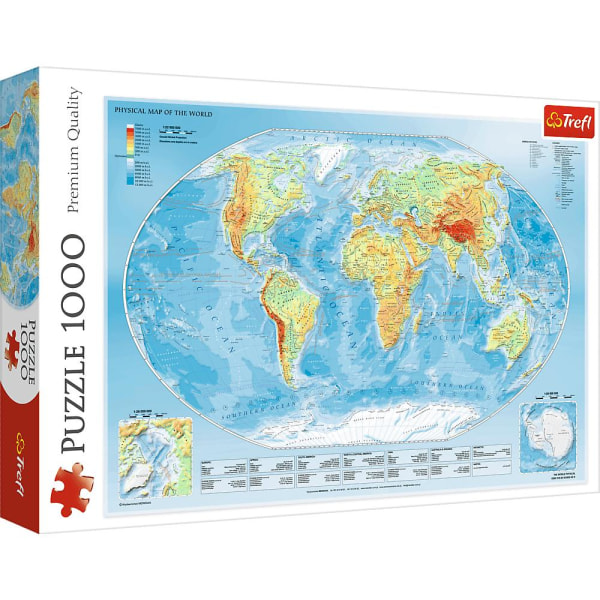 Trefl Puslespil kort over verden, 1000 stykker