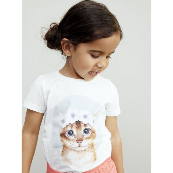 Name it Mini, T-shirt med kat, størrelse 92