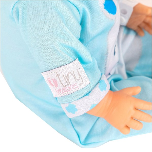 Tiny Treasure Docka Blond, Blå Hippo Outfit