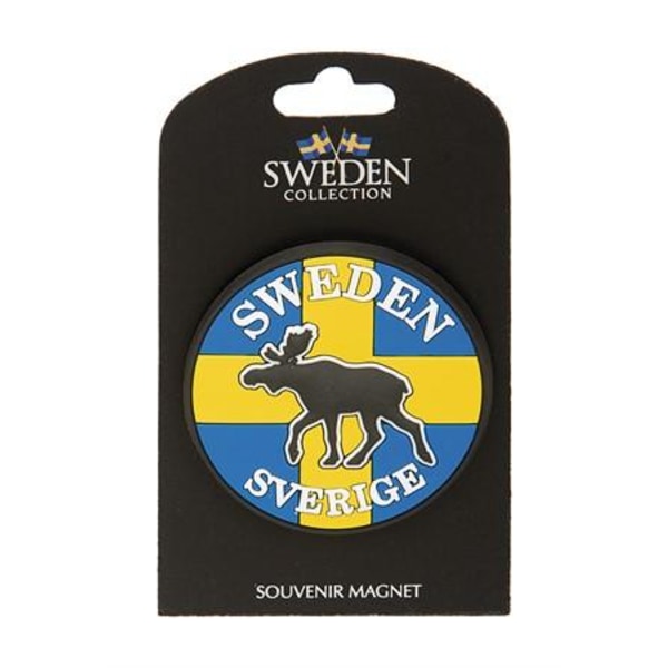 Sverige Souvenir Flagga med Älg, Magnet