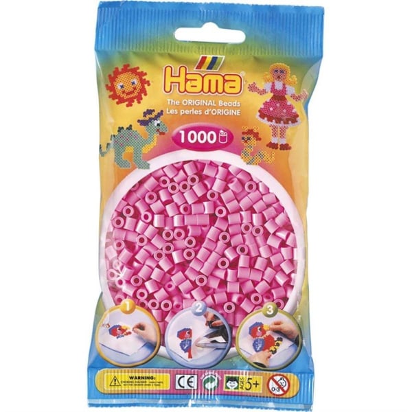 Hama Pärlor Midi 1000 st, Pastellrosa