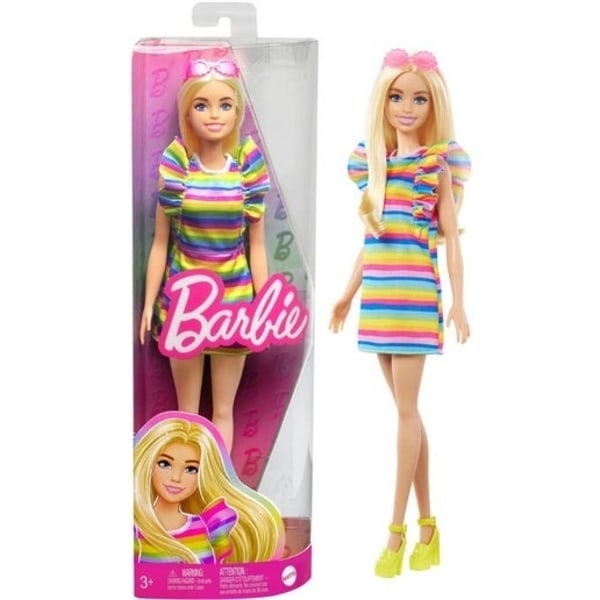 Barbie Fashionista dukke med regnbuekjole